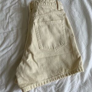 Zara Off-White Denim Shorts